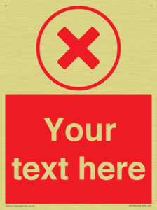 Custom red background, red cross in circle sign